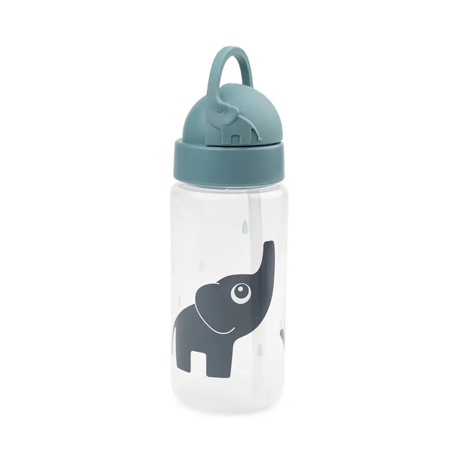 Done by deer bottiglia cannuccia elefante blu sulla pagina Done by Deer – Bottiglia anti-goccia con cannuccia 350ml
